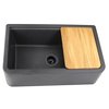 Nantucket Sinks 33-inch Reversible Workstation Granite Composite Apron Sink with Accessory Pack PR3320-APS-BL
